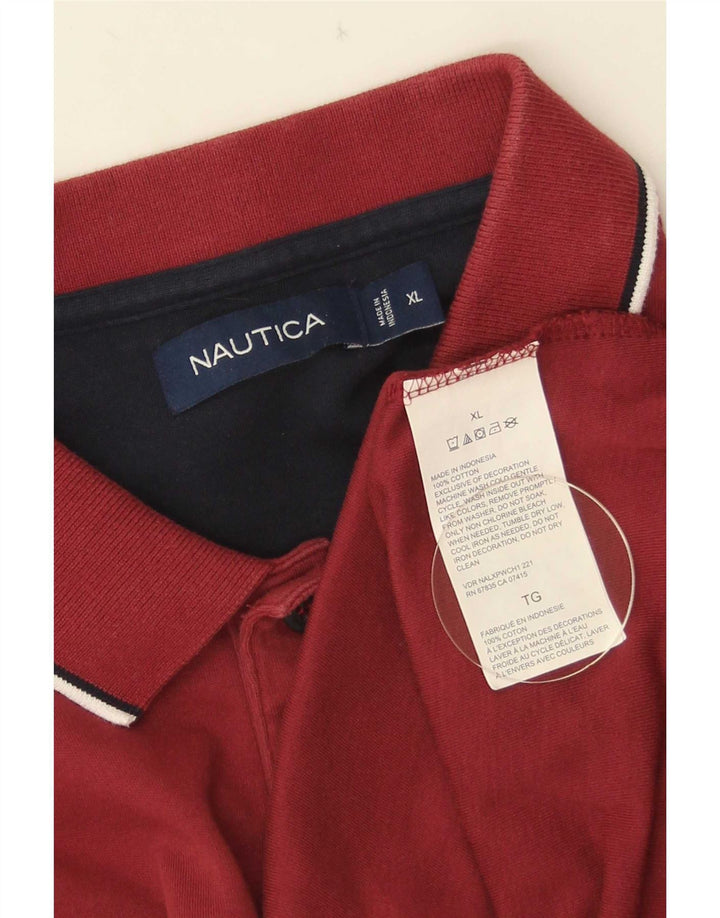 Nautica Polo Hombre XL Algodón Rojo
