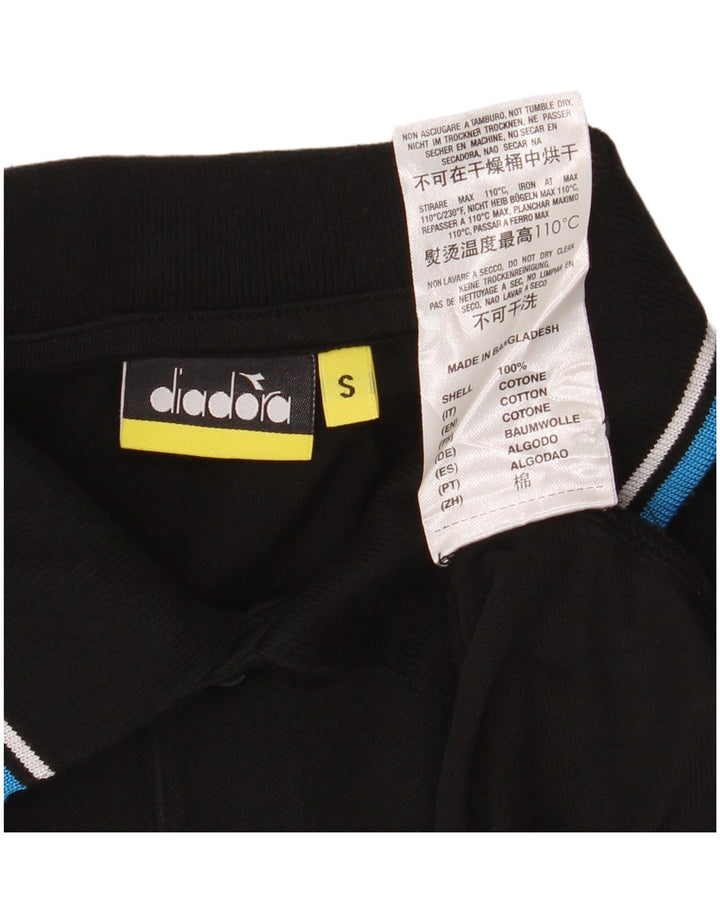 Diadora Polo Hombre Pequeño Algodón Negro