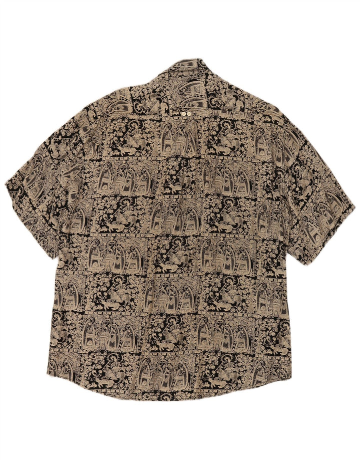 Daniel Dodd Camisa de manga corta con patrón abstracto para hombre, talla grande, azul marino