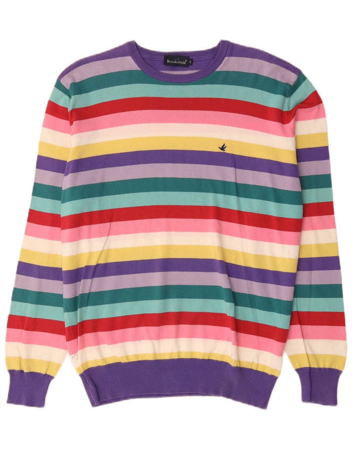 Brooksfield Jersey de Cuello Redondo para Hombre IT 52 Large Multicolor Rayas