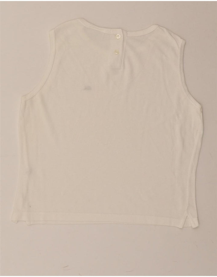 LACOSTE Chaleco De Mujer Talla Superior 44 Algodón Blanco Grande