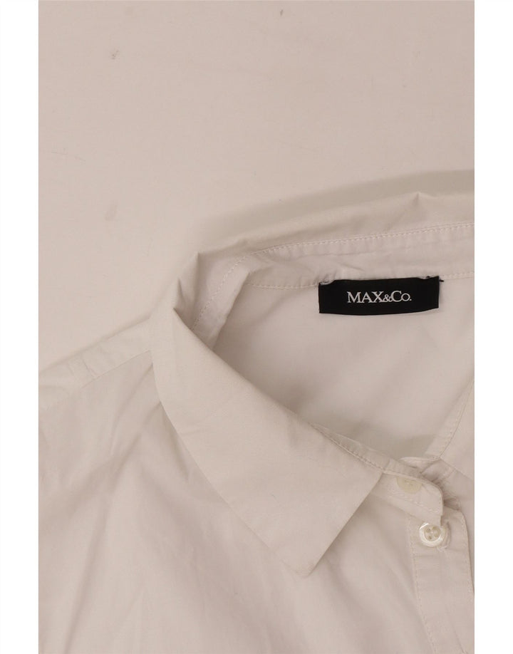 Max & Co. Blusa corta sin mangas para mujer UK 42 Medium White