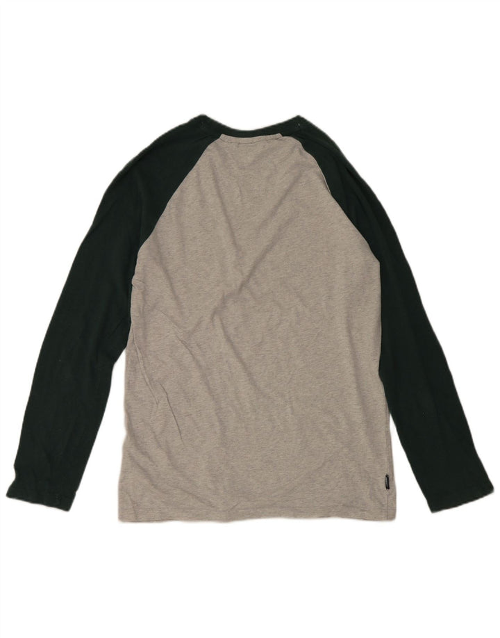 Superdry Hombre Camiseta De Manga Larga De Algodón Color Block Gris Medio