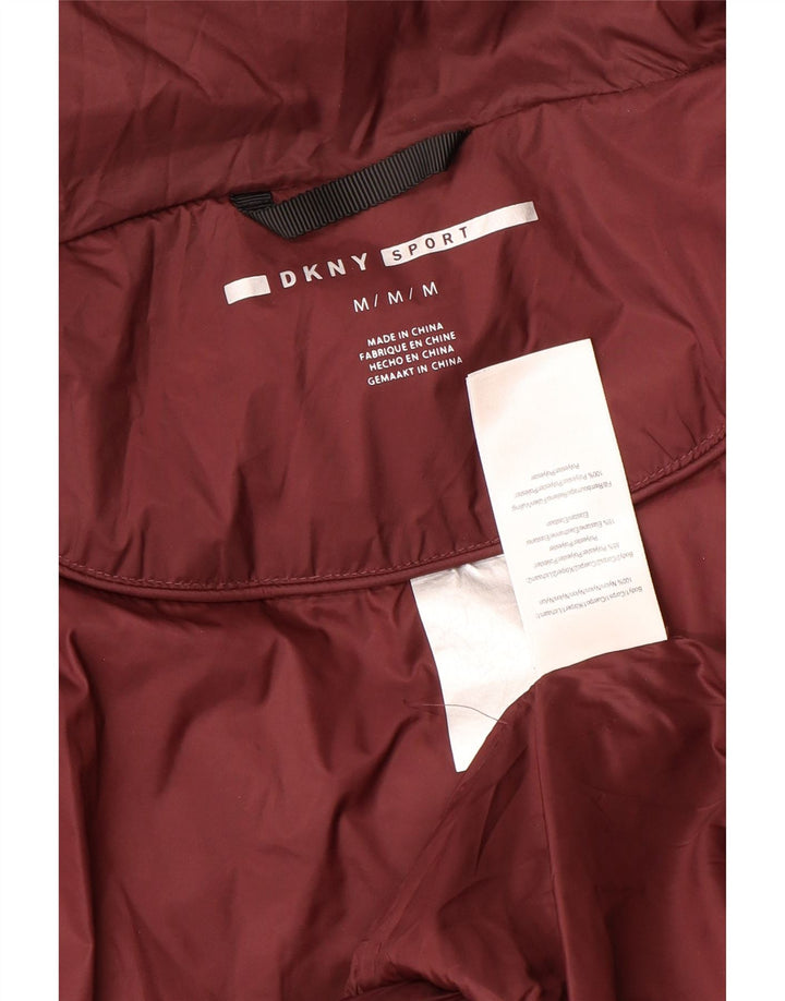 Dkny Chaqueta acolchada gráfica para mujer UK 44 Poliéster granate mediano