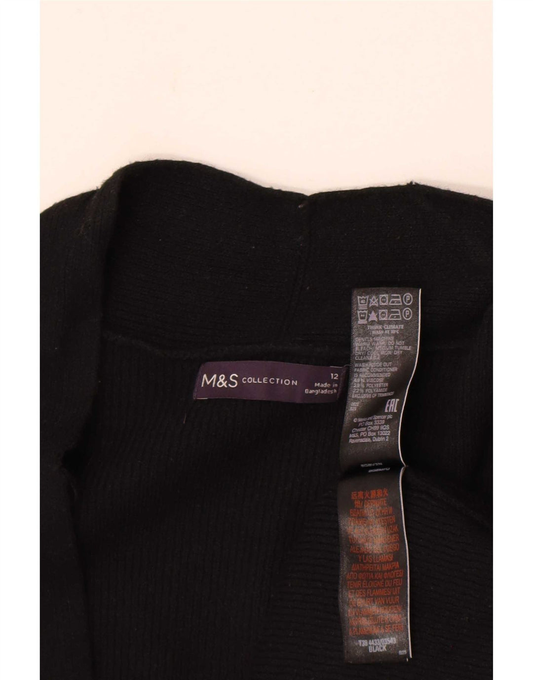 Marks & Spencer - Cárdigan abierto largo para mujer, talla 40, talla M, color negro