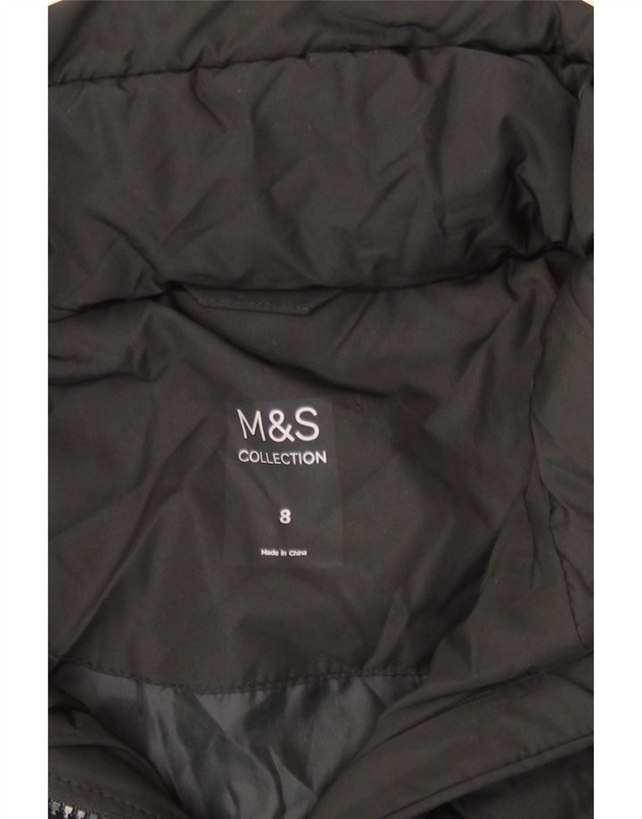 Marks & Spencer Chaqueta acolchada con capucha para mujer UK 8 Small Poliéster negro