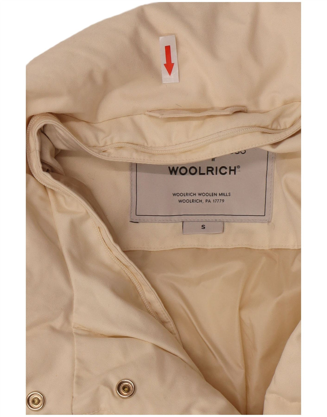 Woolrich Chaqueta acolchada para mujer UK 10 Small Off White Poliéster