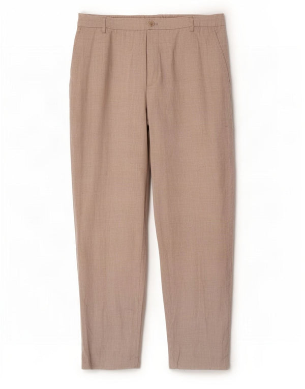 Zara Mujer Pantalón Chino Tapered Grande W32 L28 Lino Beige