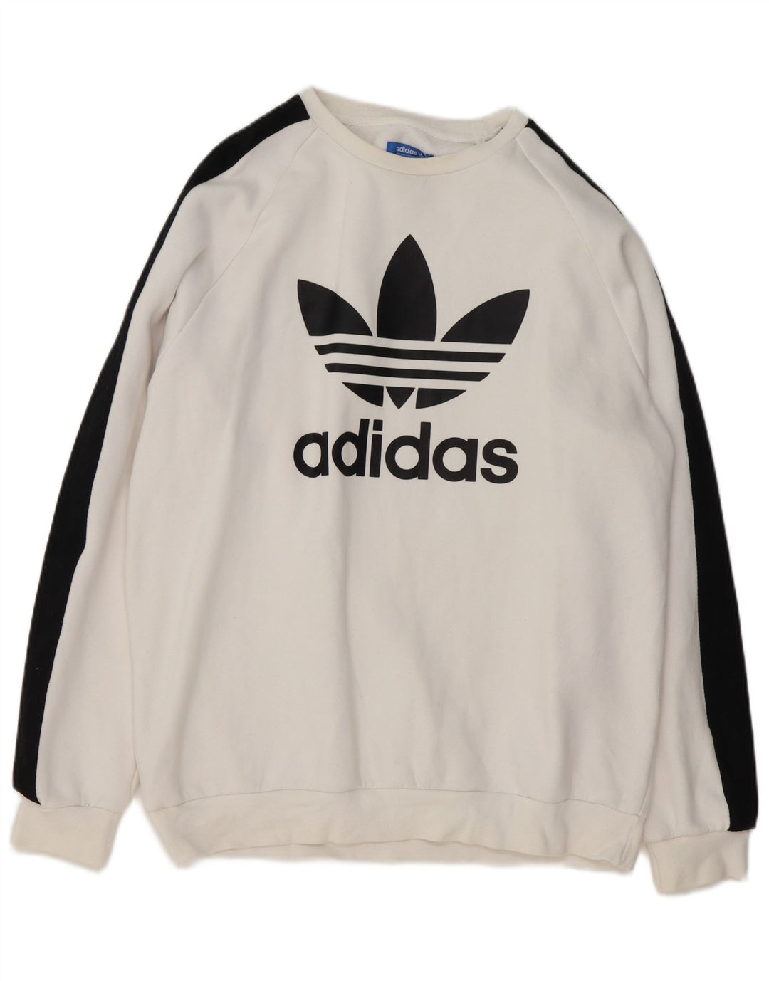 Adidas Hombre Sudadera Gráfica Jersey Grande Blanco Colorblock Algodón