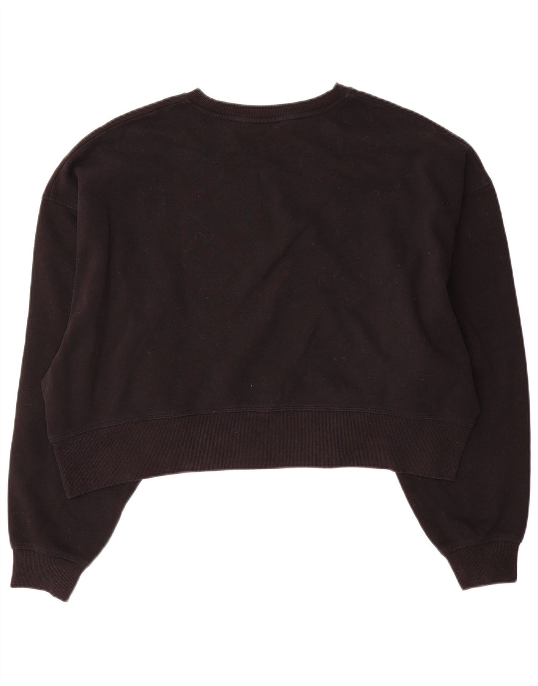 Dkny Mujer Crop Oversize Sudadera Jumper UK 10 Pequeño Algodón Negro