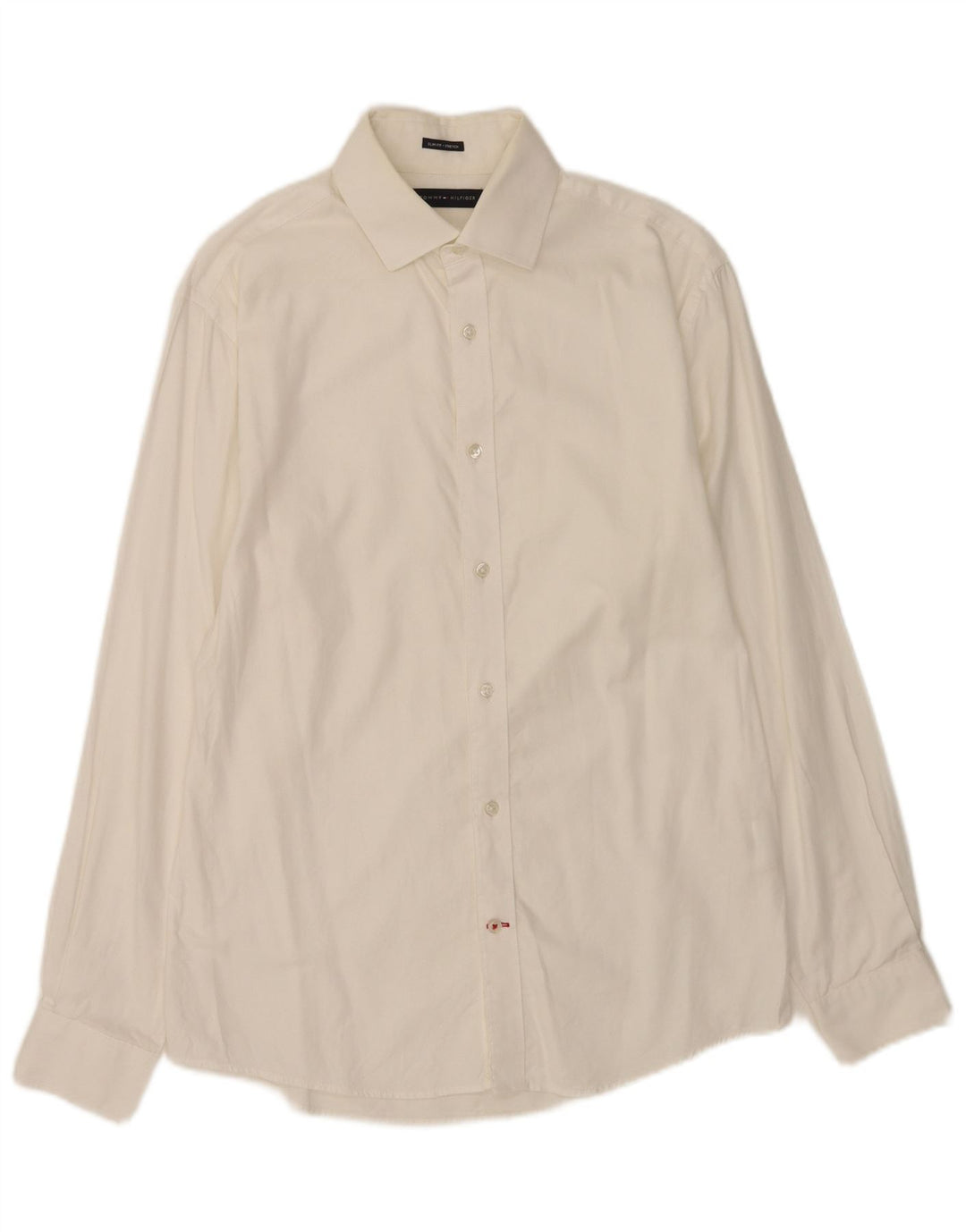 Tommy Hilfiger Camisa Slim Fit para hombre Talla 15 Algodón blanco mediano