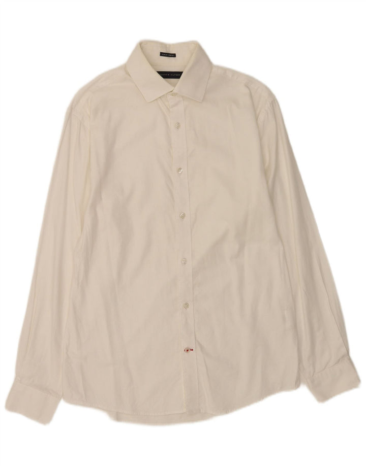 Tommy Hilfiger Camisa Slim Fit para hombre Talla 15 Algodón blanco mediano