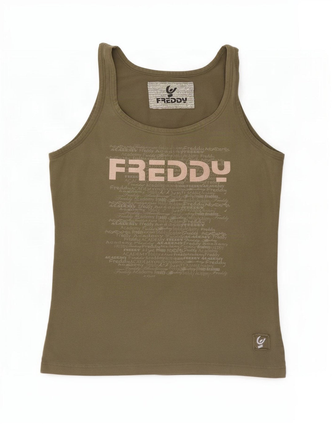Freddy Top Gráfico Sin Mangas Para Mujer IT 46/48 Large Algodón Caqui