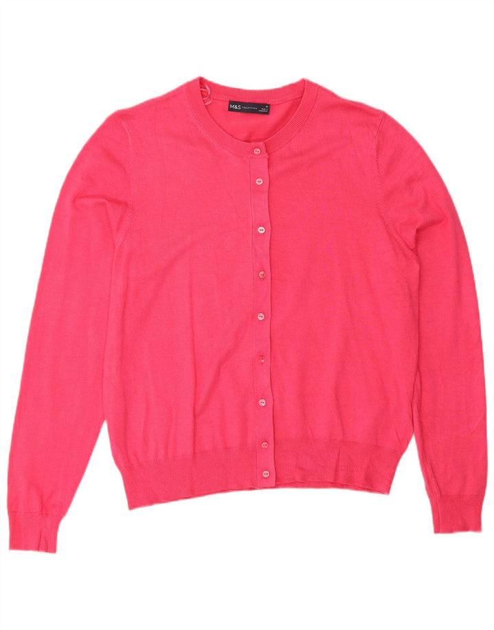 Marks & Spencer Suéter tipo cárdigan para mujer UK 46 Viscosa rosa grande