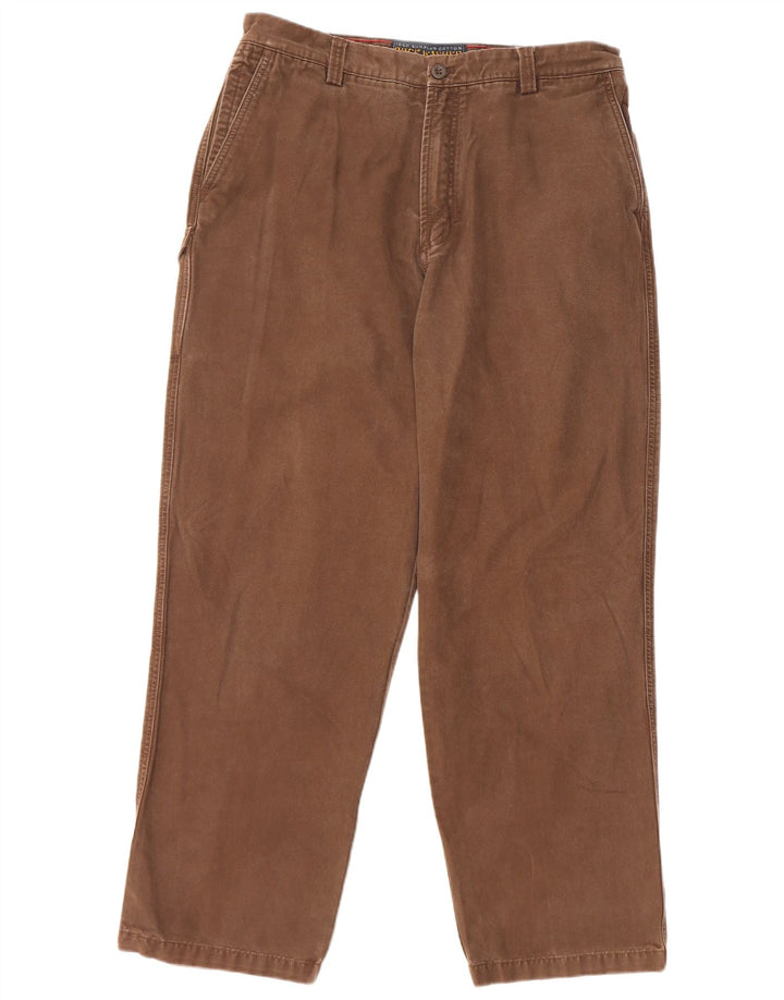 IZOD Pantalones cargo rectos para hombre W36 L32 Algodón marrón