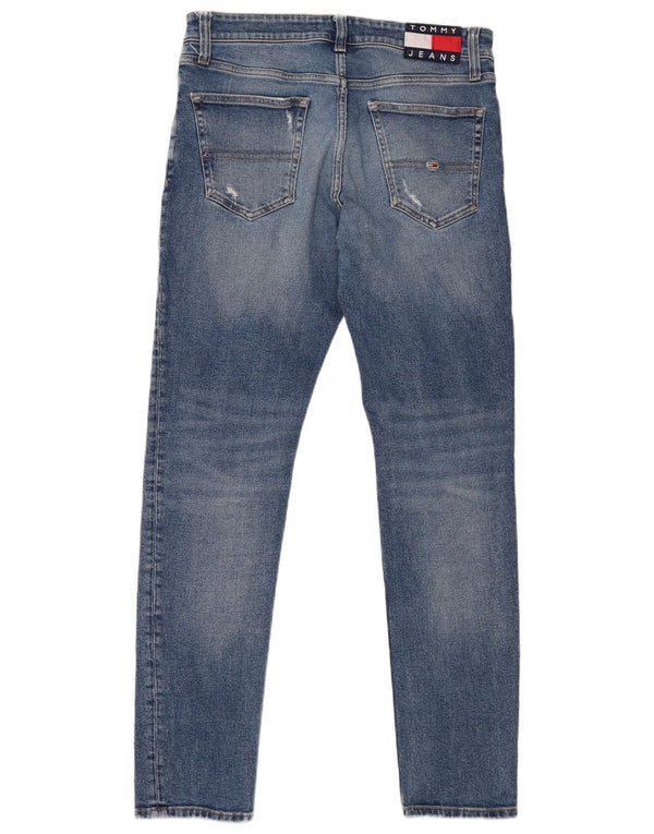 Tommy Hilfiger Vaqueros ajustados desgastados para hombre W30 L34 Algodón azul