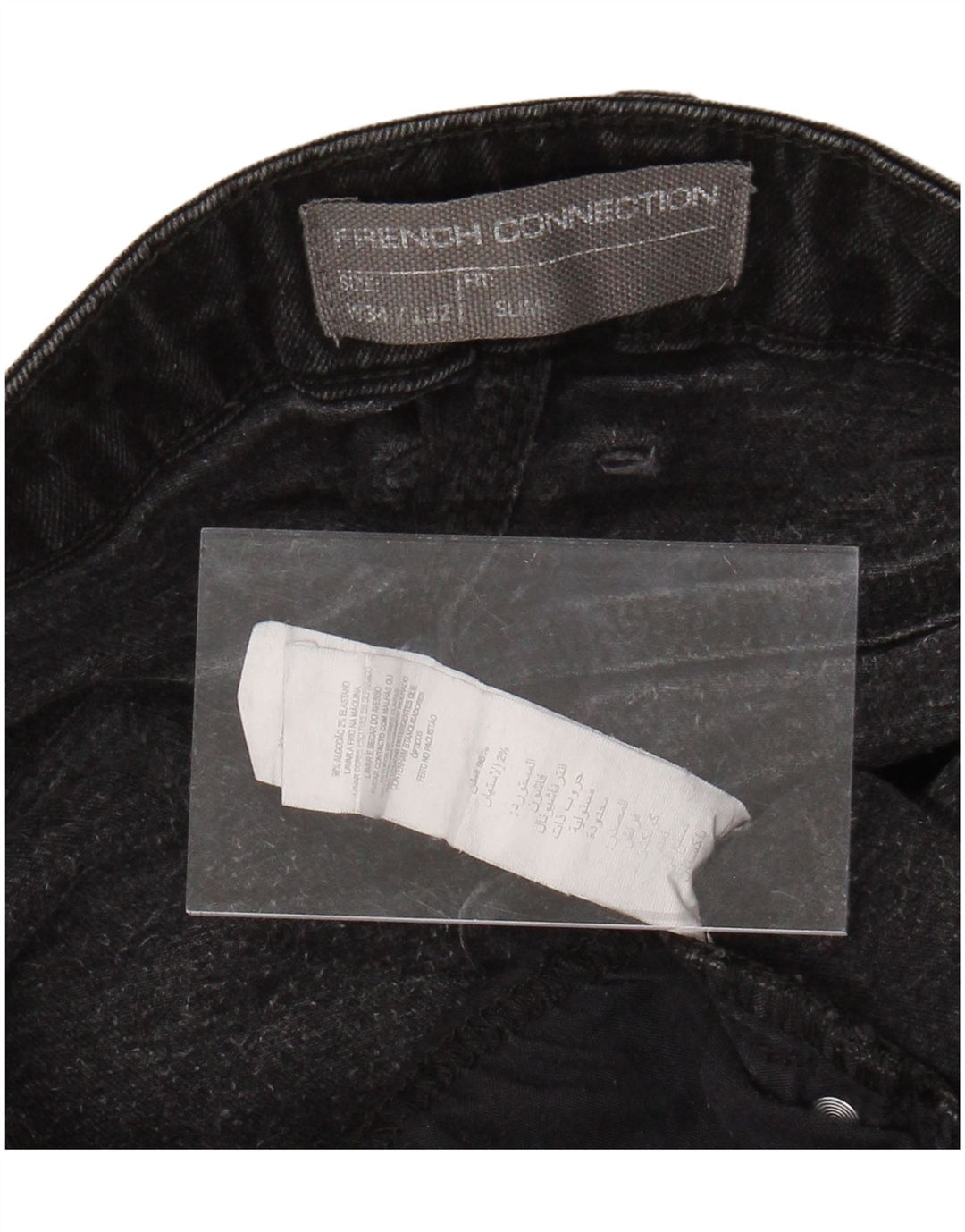 FRENCH CONNECTION Vaqueros ajustados para hombre W34 L29 Algodón negro