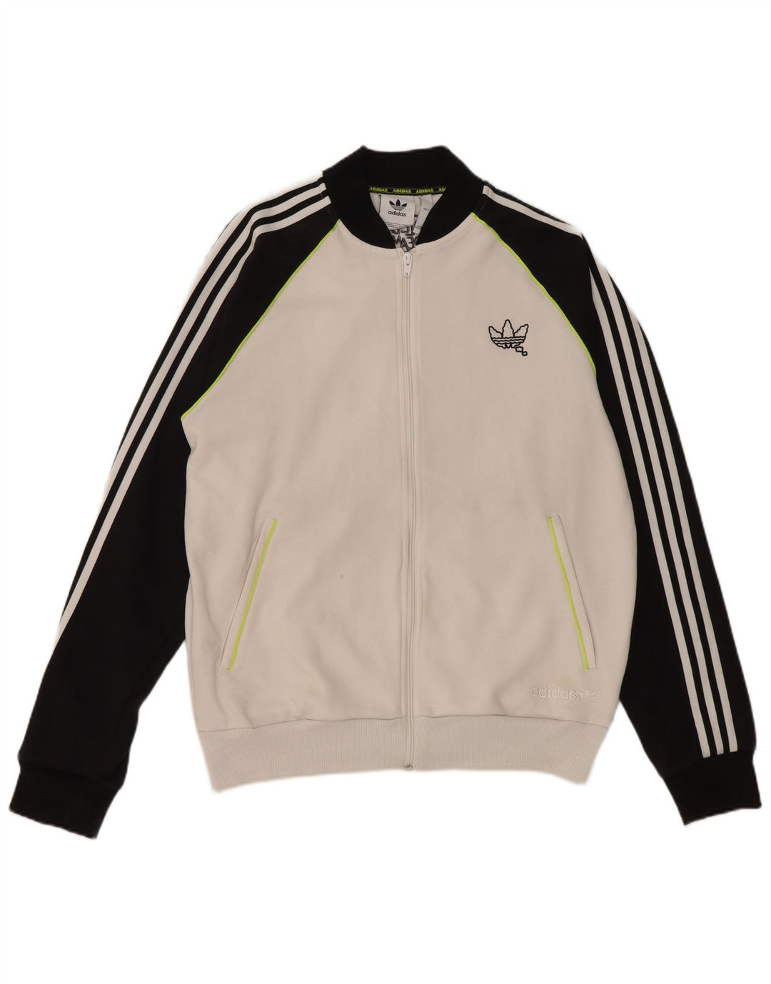 Adidas Hombre Chándal Top Chaqueta Grande Blanco Colorblock Poliéster