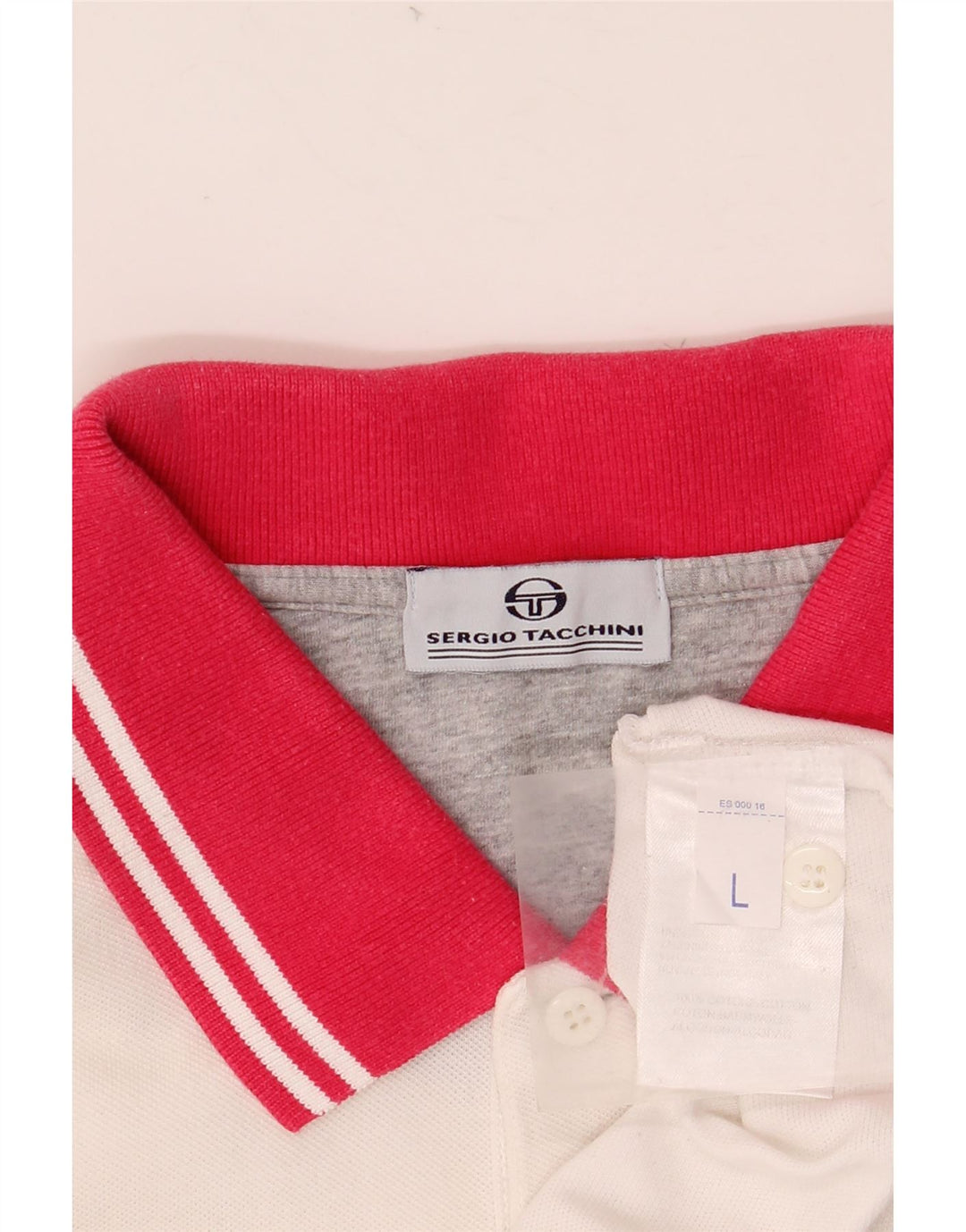 SERGIO TACCHINI Polo de hombre de algodón color block blanco grande