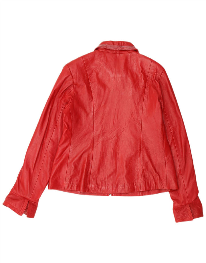 Chaqueta de cuero vintage para mujer Reino Unido 24 4XL Rojo