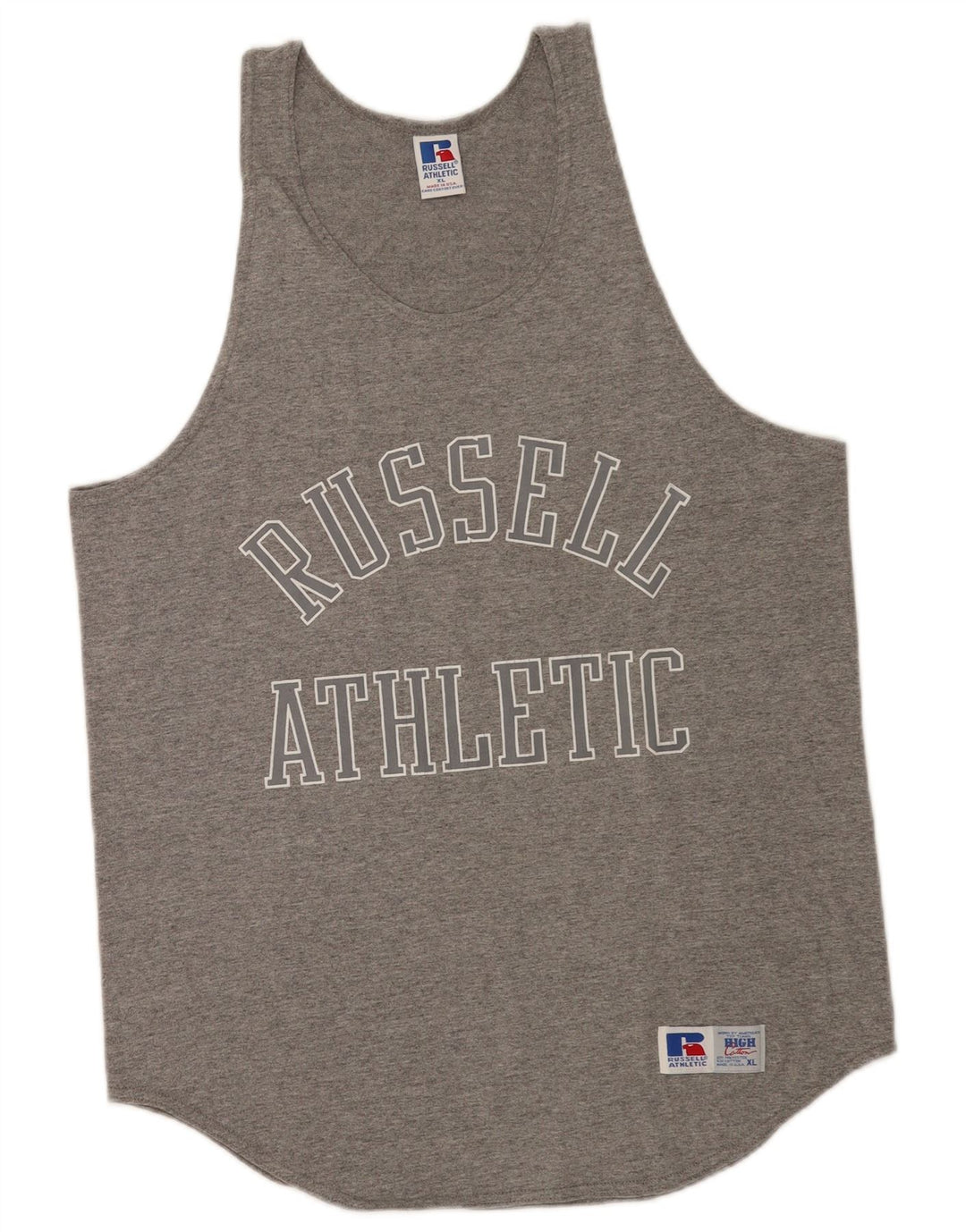 Russell Athletic Camiseta sin mangas gráfica para hombre XL Poliéster gris