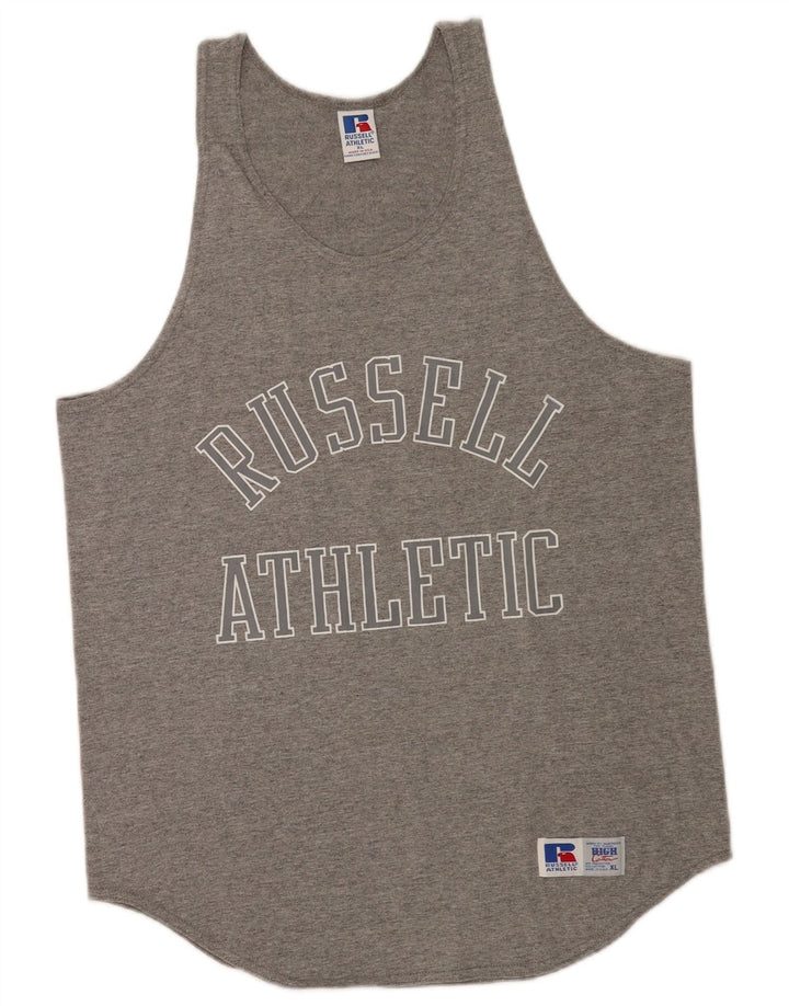 Russell Athletic Camiseta sin mangas gráfica para hombre XL Poliéster gris