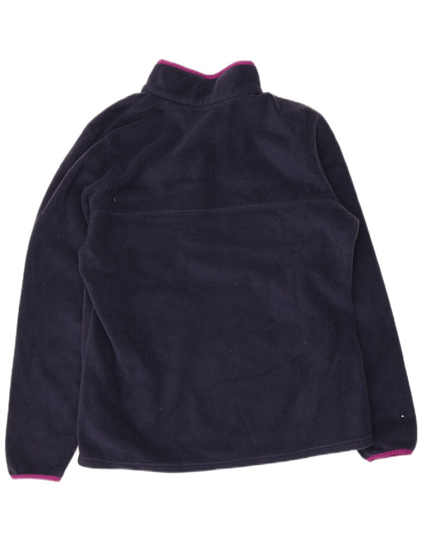 Columbia Jersey de forro polar con cuello de botón para mujer UK 46 Grande Poliéster azul marino