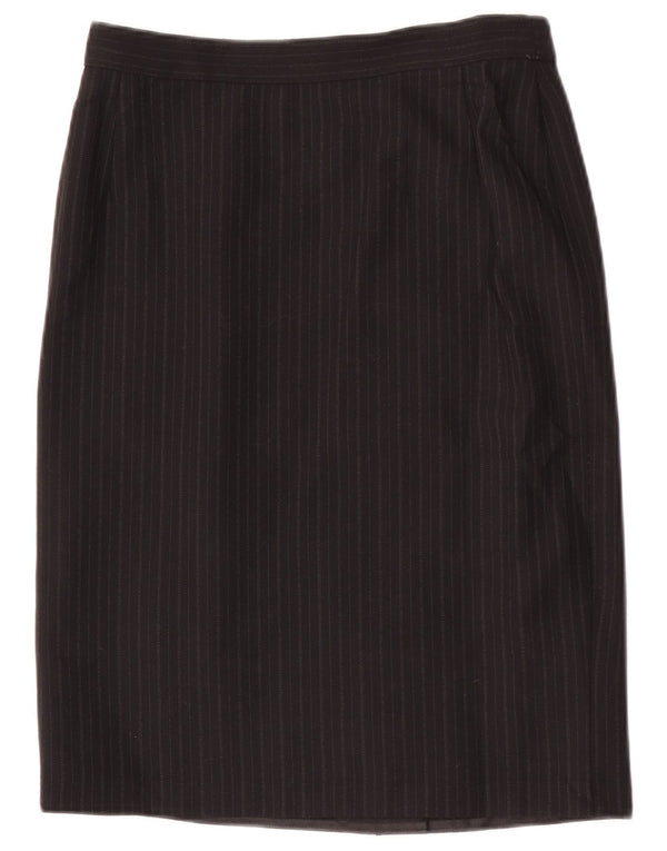 Max & Co. Falda lápiz de cintura alta para mujer UK 46 Large W28 Black Pinstripe
