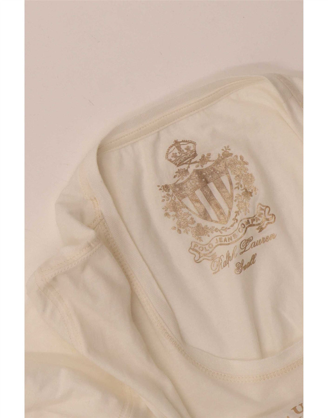 Ralph Lauren Top gráfico para mujer de manga larga UK 8 Small White