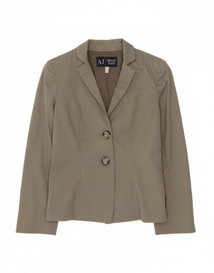 Armani Jeans Chaqueta Blazer de 2 Botones para Mujer EU 40 Algodón Gris Medio