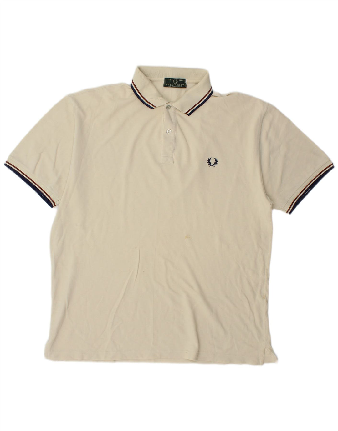 Fred Perry Polo Para Hombre Grande De Algodón Blanco Roto