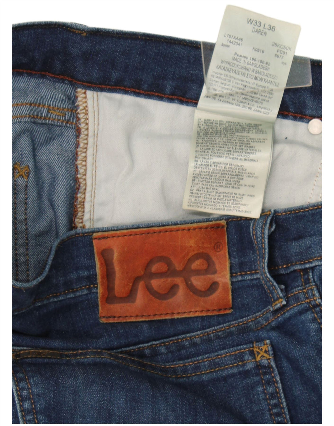 Vaqueros Lee Daren Slim para Hombre W33 L36 Algodón Azul