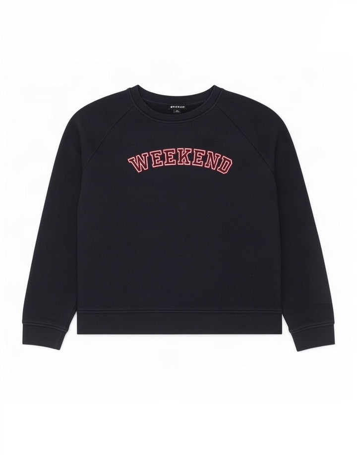 Whistles Sudadera con gráfico de fin de semana para mujer, talla 40, talla M, azul marino