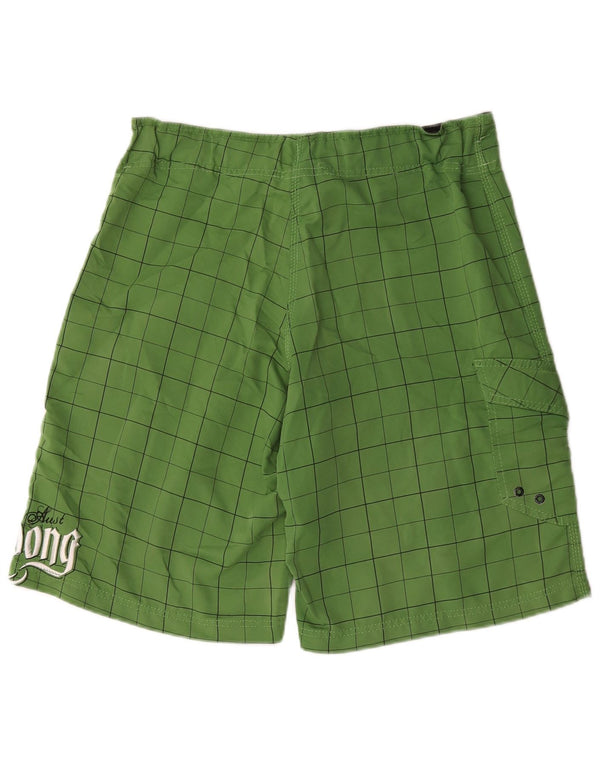 Billabong Shorts De Baño Gráficos Para Hombre Poliéster A Cuadros Verdes Grandes