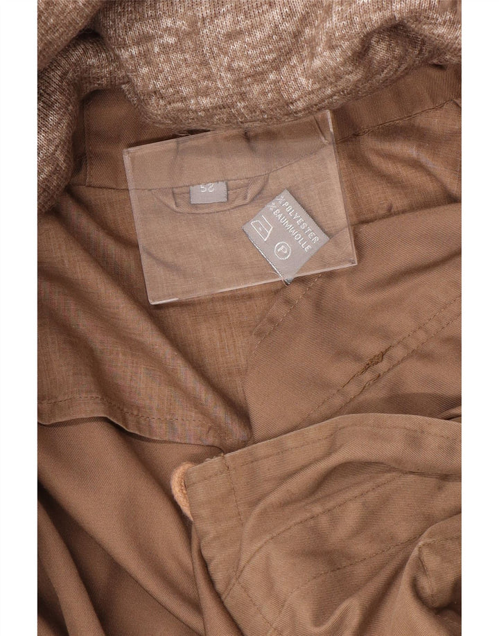 Chaqueta militar vintage con capucha para hombre IT 52 XL Poliéster beige