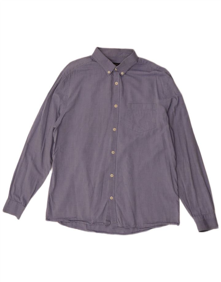 Camisa Jaeger Hombre Grande Azul Algodón