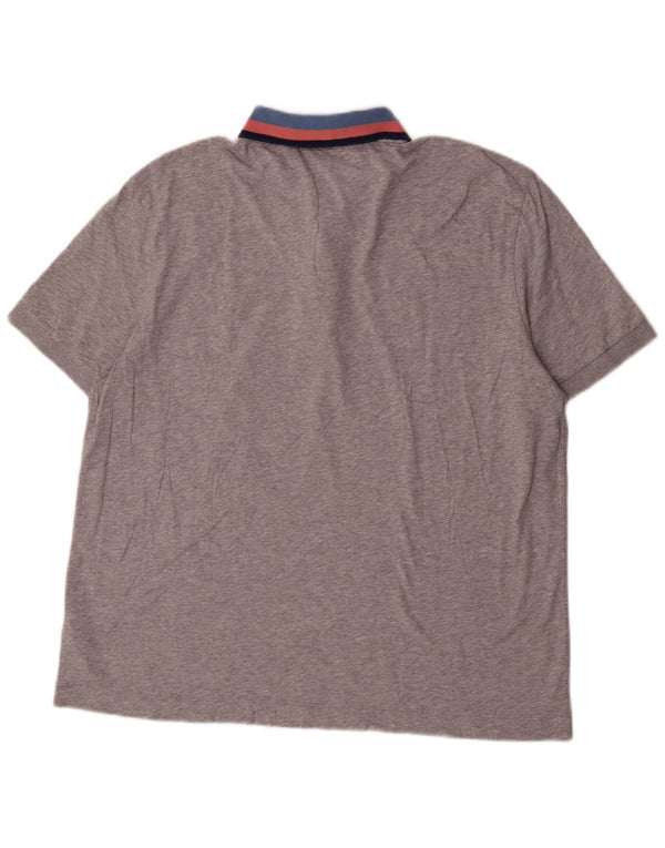 Lacoste Polo de ajuste regular para hombre talla 7 2XL algodón moteado gris