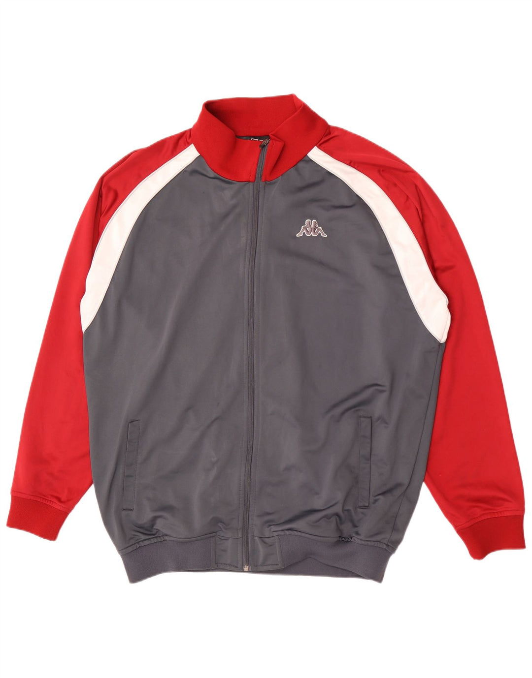 Kappa Hombre Chándal Top Chaqueta 3XL Gris Colorblock Poliéster
