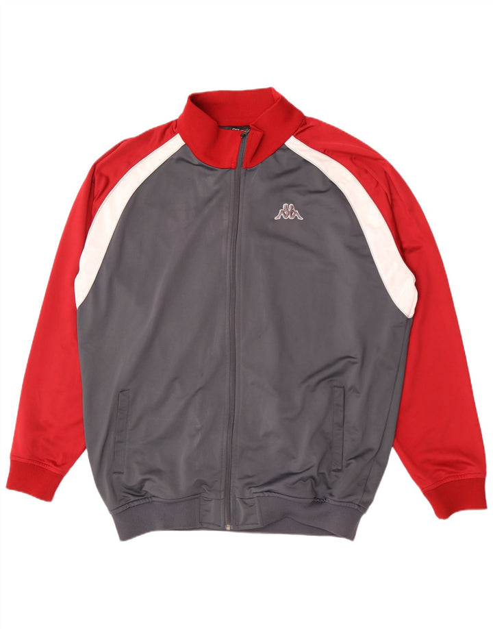Kappa Hombre Chándal Top Chaqueta 3XL Gris Colorblock Poliéster