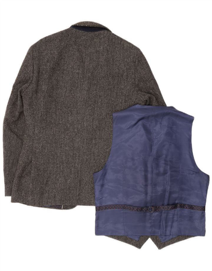 Conjunto de piezas de corte entallado para hombre Marks & Spencer en espiga gris medio