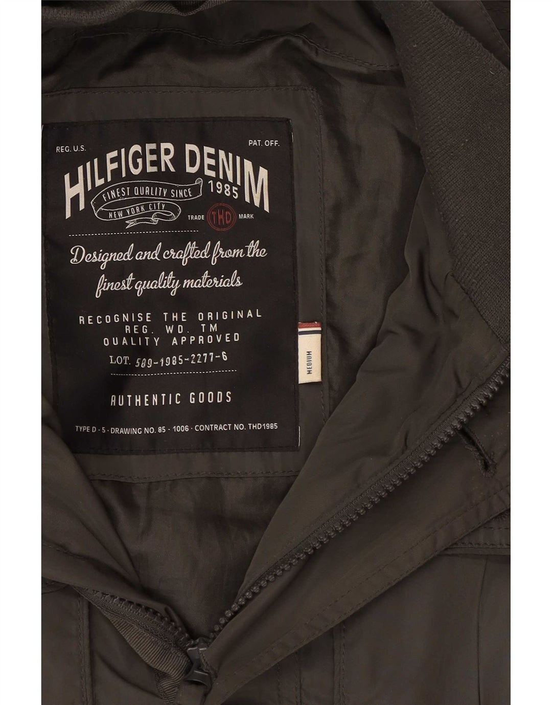 Tommy Hilfiger Chaqueta militar para hombre UK 38 Poliéster caqui medio