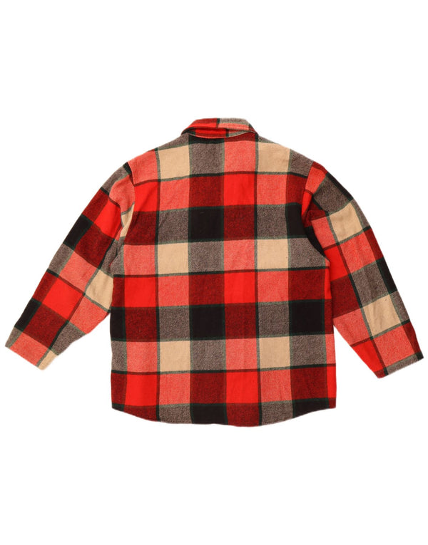 BENETTON Camisa de franela para mujer ES 40 XL Acrílico a cuadros multicolor