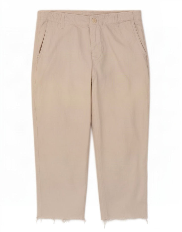 Zara Mujer Pantalón Capri EU 40 Medium W30 L21 Beige