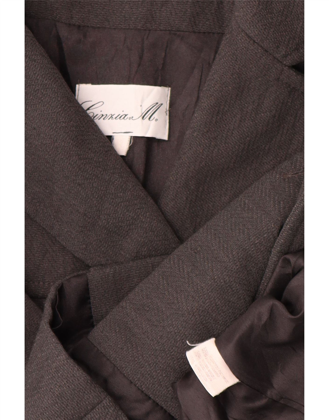 Vintage mujer crop doble pecho Blazer chaqueta Reino Unido 14 gris medio