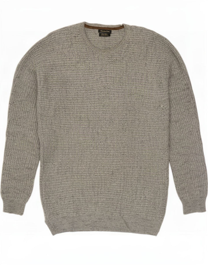 Massimo Dutti Jersey Cuello Redondo Hombre Large Lana Gris
