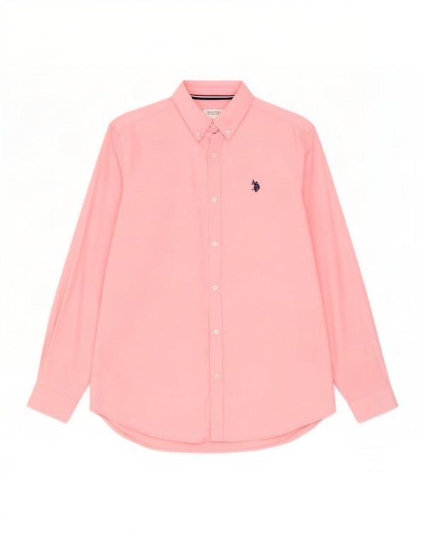 Asociación de Polo de EE. UU. Camisa Hombre Grande Rosa Algodón