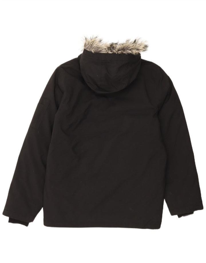 Adidas - Parka con capucha para hombre, talla 36, nailon negro pequeño