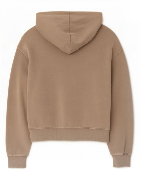 Zara Jersey Niña Crop Zip Sudadera 13-14 Años Algodón Beige