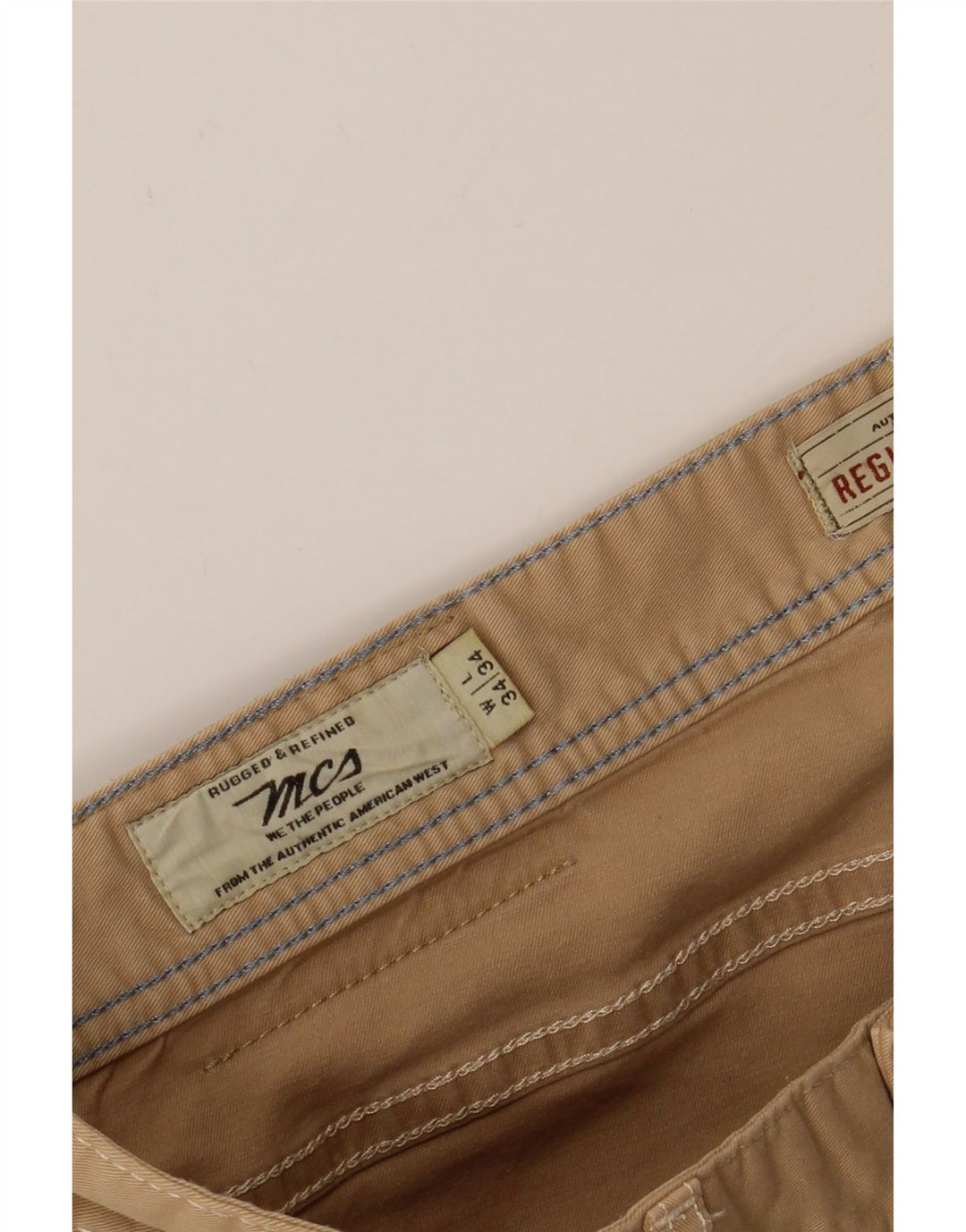 MARLBORO CLASSICS Mens Cropped Trousers W34 L25 Beige Vintage Marlboro Classics and Second-Hand Marlboro Classics from Messina Hembry 