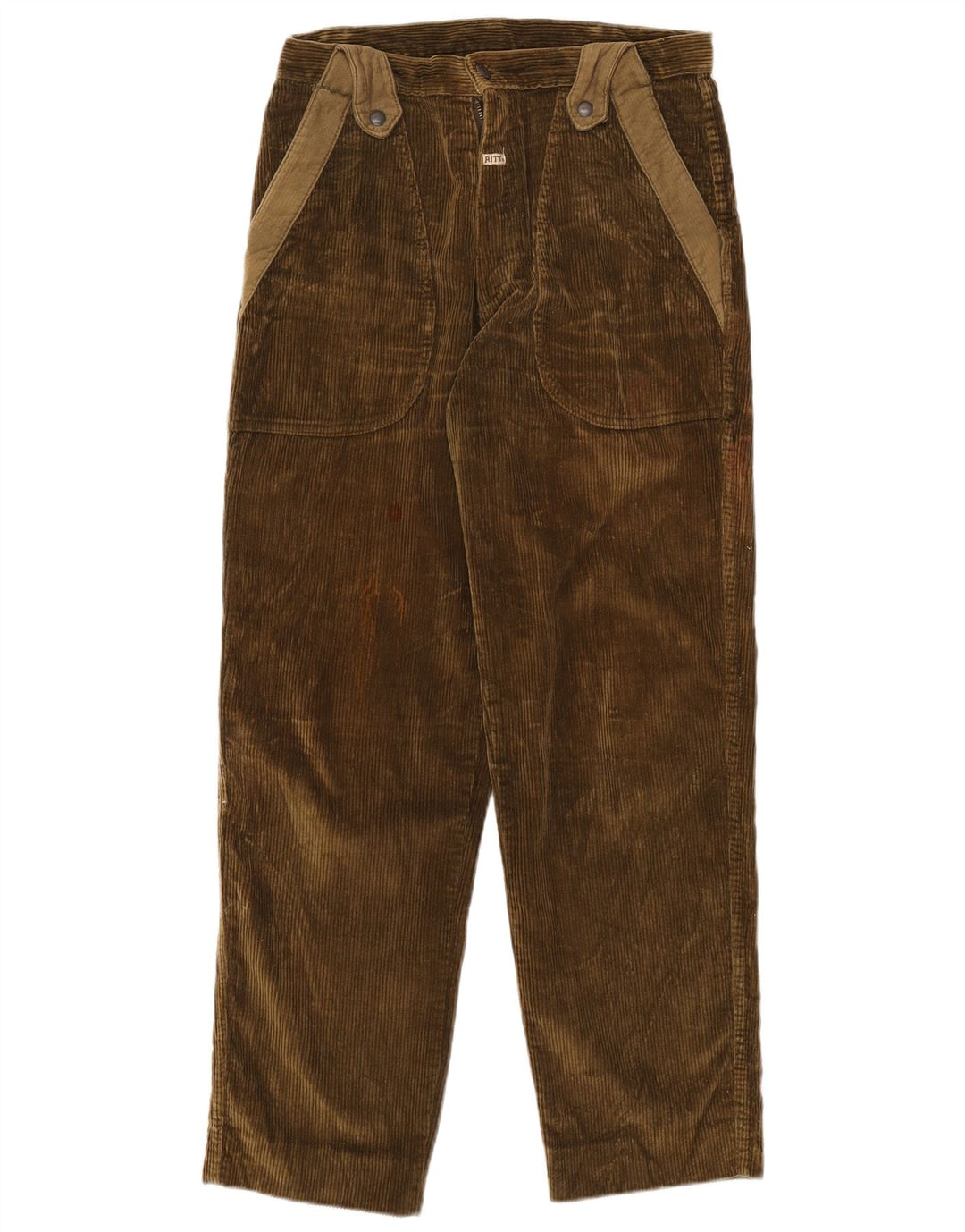 RITT Pantalones rectos de pana para hombre W31 L29 Caqui